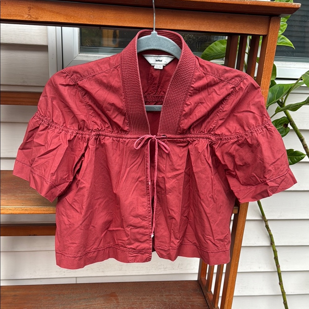 Initial Red Short Sleeved Jacket/Top